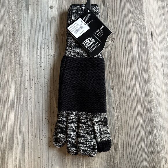 NWT Smartwool Merino Wool Winter Valley Stripe Glove Blacks And Gray Donegal - Picture 1 of 11